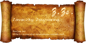 Zavaczky Zsuzsanna névjegykártya