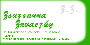 zsuzsanna zavaczky business card